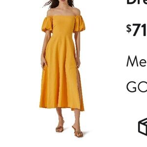 Yellow Puff Sleeve Dress